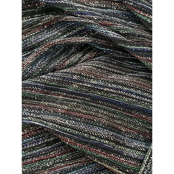 Ramy Brook Lenon Metallic Multicolor Striped Pleated Midi length Skirt Sz med - Picture 6 of 15